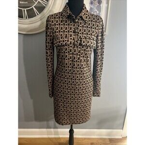 Anna Rachele-Dress-Black Brown Copper Collar Size 42 Italy Size 12